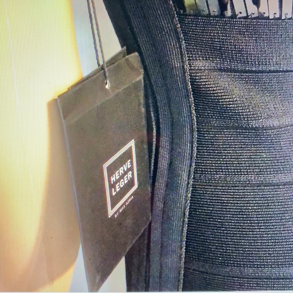 NWT 🔥 Herve Leger Black Bandage Cocktail Dress - Picture 5 of 6